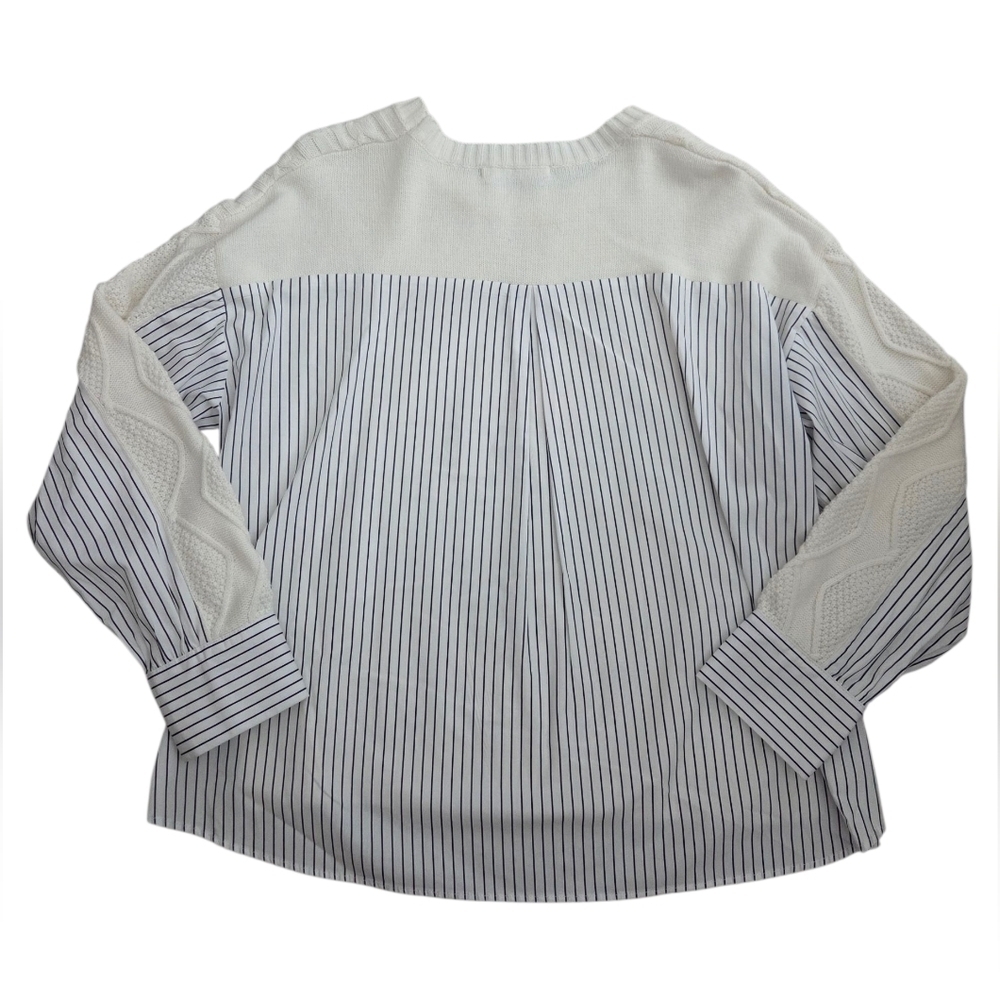 Women's White Cable Knit Sweater - Picture 3 of 6